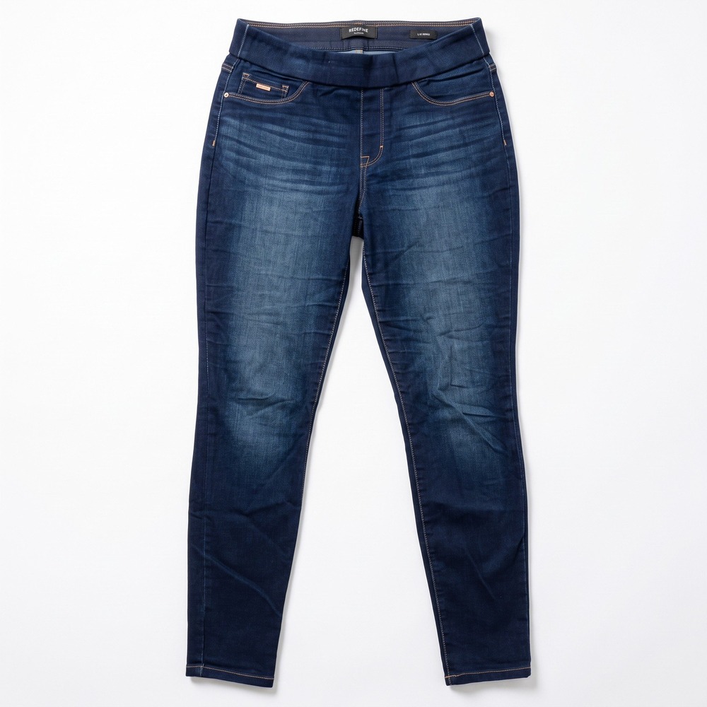 Nine West Womens 6 Dark Wash Pull-On Skinny Jeans Casual Boho Denim